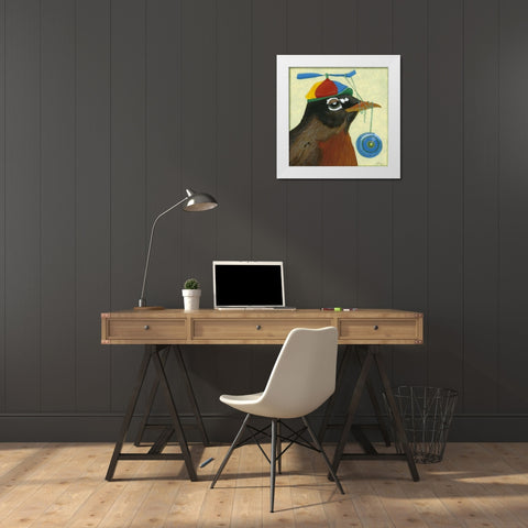You Silly Bird - Chandler White Modern Wood Framed Art Print by Roll, Dlynn