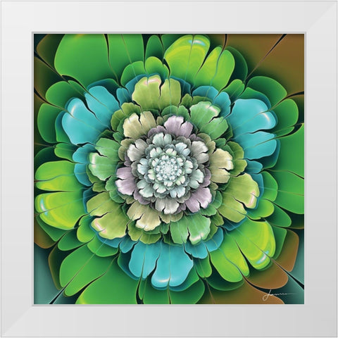 Fractal Blooms I White Modern Wood Framed Art Print by Burghardt, James