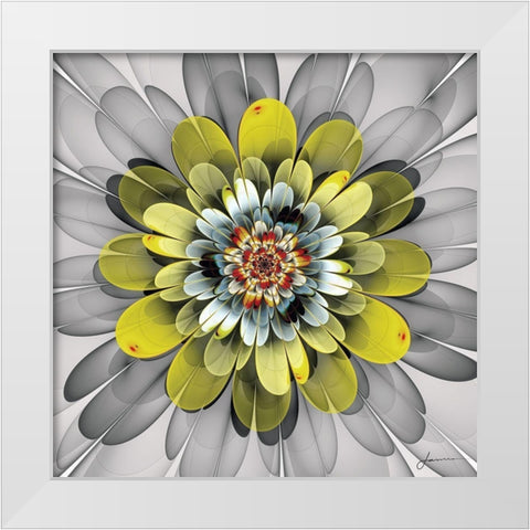 Fractal Blooms IV White Modern Wood Framed Art Print by Burghardt, James