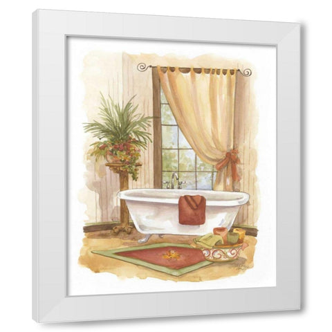 Watercolor Bath in Spice II White Modern Wood Framed Art Print by Van Dijk, Jerianne