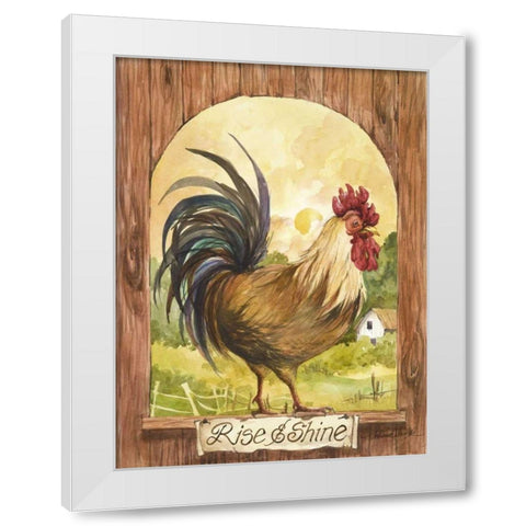 Rise N Shine White Modern Wood Framed Art Print by Van Dijk, Jerianne