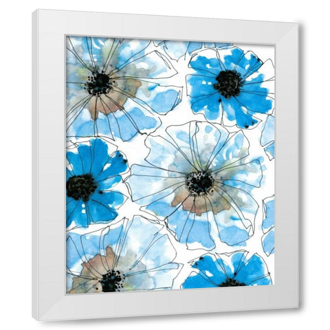 Water Blossoms I White Modern Wood Framed Art Print by Velasquez, Deborah