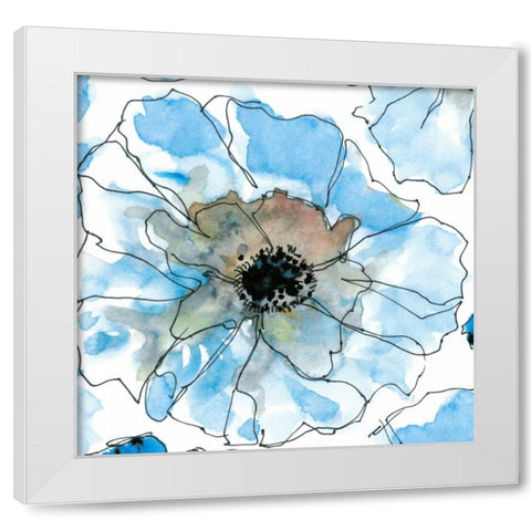 Water Blossoms II White Modern Wood Framed Art Print by Velasquez, Deborah