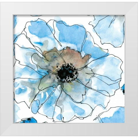 Water Blossoms II White Modern Wood Framed Art Print by Velasquez, Deborah