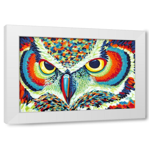 Bright Eyes White Modern Wood Framed Art Print by Vitaletti, Carolee