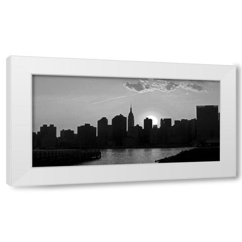 Panorama of NYC I White Modern Wood Framed Art Print by Pica, Jeff