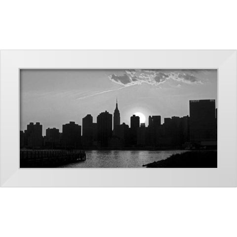 Panorama of NYC I White Modern Wood Framed Art Print by Pica, Jeff