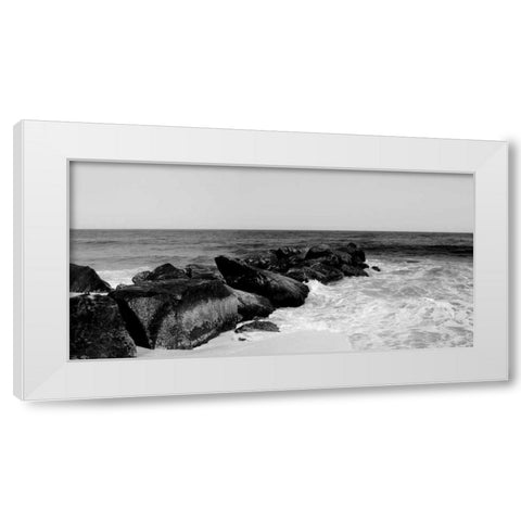 Shore Panorama II White Modern Wood Framed Art Print by Pica, Jeff