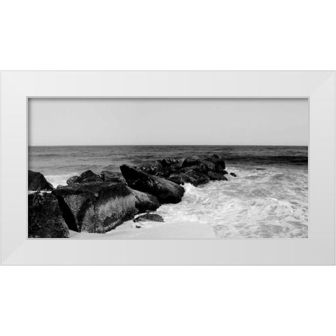 Shore Panorama II White Modern Wood Framed Art Print by Pica, Jeff