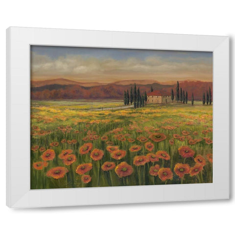 Poppy Path to Home I White Modern Wood Framed Art Print by Joy, Julie