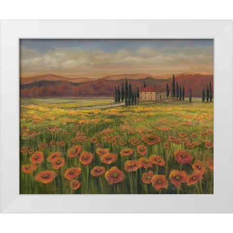 Poppy Path to Home I White Modern Wood Framed Art Print by Joy, Julie
