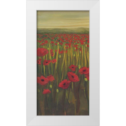 Red Poppies in Field I White Modern Wood Framed Art Print by Joy, Julie