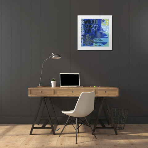 Smile I White Modern Wood Framed Art Print by Velasquez, Deborah