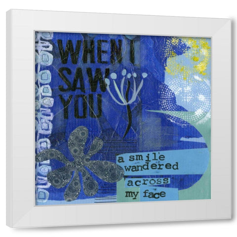 Smile I White Modern Wood Framed Art Print by Velasquez, Deborah