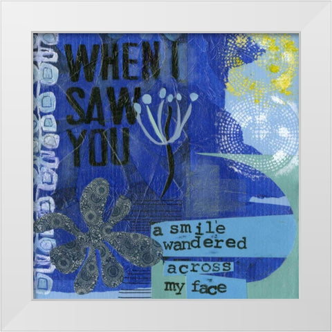 Smile I White Modern Wood Framed Art Print by Velasquez, Deborah