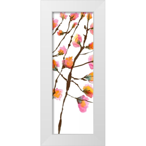 Inky Blossoms II White Modern Wood Framed Art Print by Velasquez, Deborah