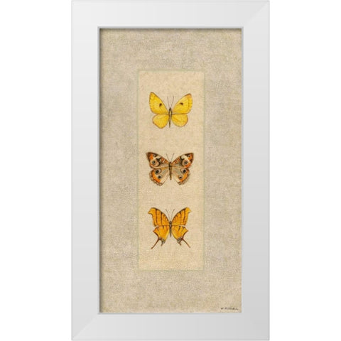 Butterfly Trio I White Modern Wood Framed Art Print by Russell, Wendy