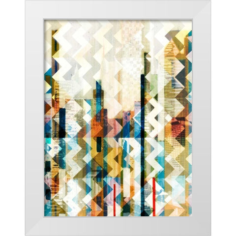 Urban Chevron I White Modern Wood Framed Art Print by Vision Studio