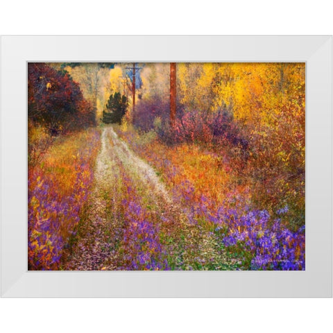 Lost Canyon Larkspurs II White Modern Wood Framed Art Print by Vest, Chris