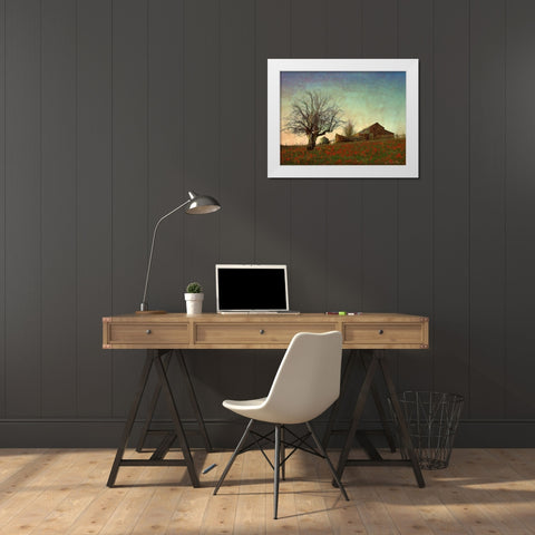Barn on the Hill White Modern Wood Framed Art Print by Vest, Chris