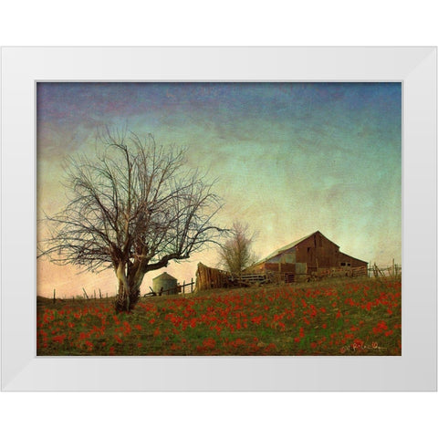 Barn on the Hill White Modern Wood Framed Art Print by Vest, Chris