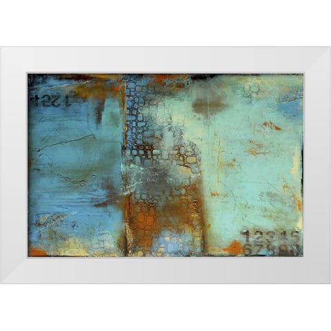 Deja Blue White Modern Wood Framed Art Print by Ashley, Erin