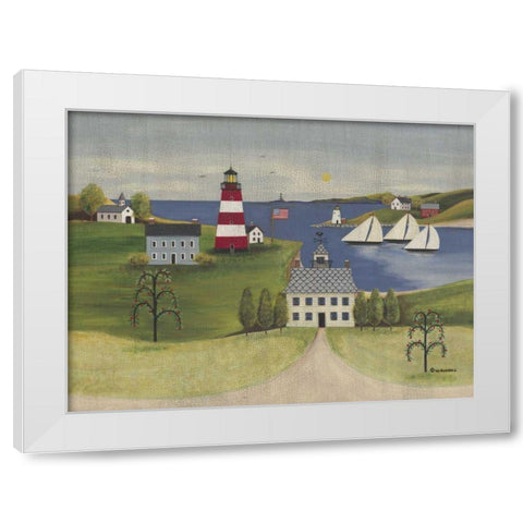 Sea to Shining Sea White Modern Wood Framed Art Print by Russell, Wendy