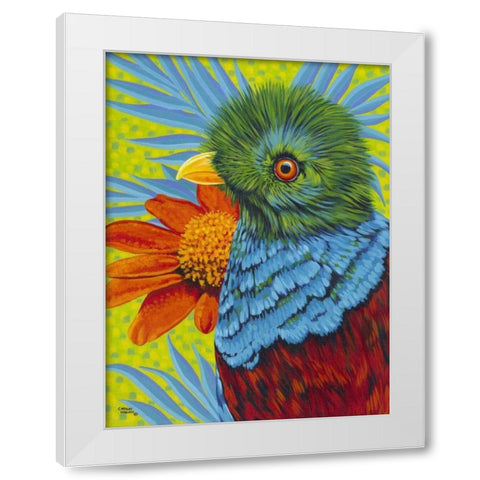 Bird in the Tropics II White Modern Wood Framed Art Print by Vitaletti, Carolee