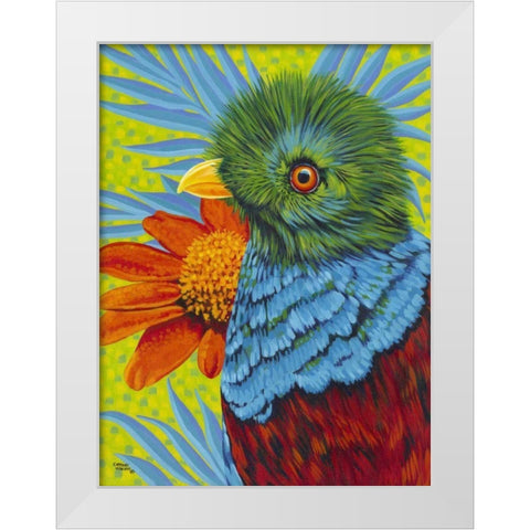 Bird in the Tropics II White Modern Wood Framed Art Print by Vitaletti, Carolee