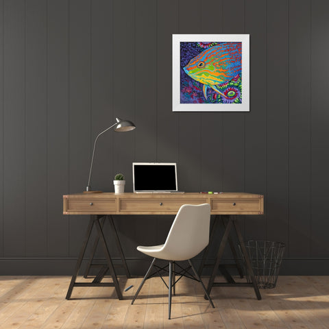 Brilliant Tropical Fish I White Modern Wood Framed Art Print by Vitaletti, Carolee