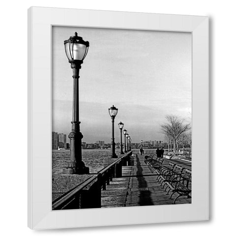 Battery Park City III White Modern Wood Framed Art Print by Pica, Jeff