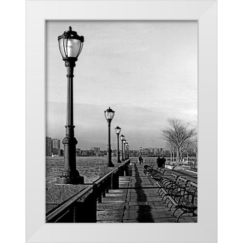Battery Park City III White Modern Wood Framed Art Print by Pica, Jeff