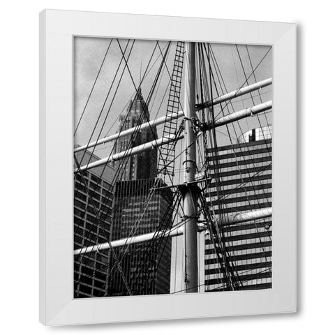 South Street Seaport II White Modern Wood Framed Art Print by Pica, Jeff