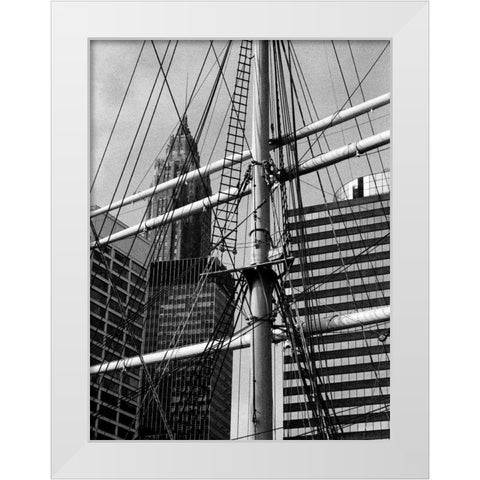 South Street Seaport II White Modern Wood Framed Art Print by Pica, Jeff