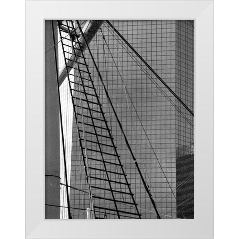 South Street Seaport III White Modern Wood Framed Art Print by Pica, Jeff