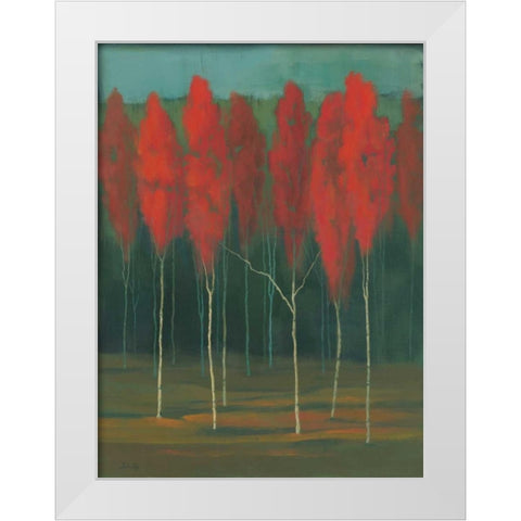Autumn Splendor White Modern Wood Framed Art Print by Joy, Julie