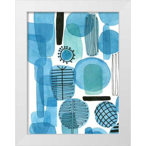 Mod Orbit I White Modern Wood Framed Art Print by Velasquez, Deborah