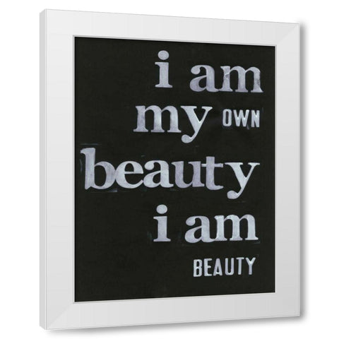 Be Beautiful I White Modern Wood Framed Art Print by Velasquez, Deborah