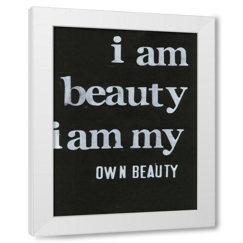 Be Beautiful II White Modern Wood Framed Art Print by Velasquez, Deborah