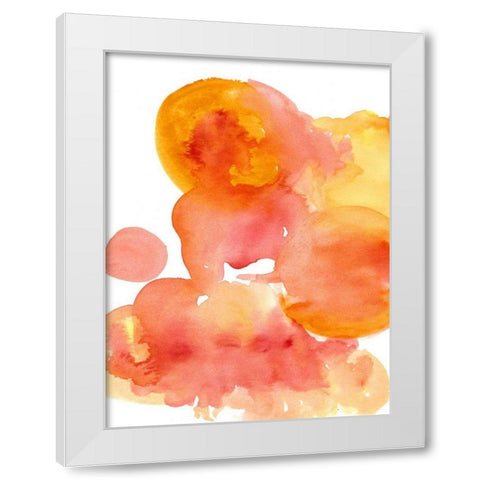 Fire Water I White Modern Wood Framed Art Print by Velasquez, Deborah