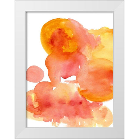 Fire Water I White Modern Wood Framed Art Print by Velasquez, Deborah