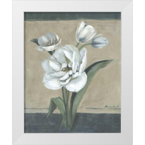 White Tulips II White Modern Wood Framed Art Print by Cohen, Marietta