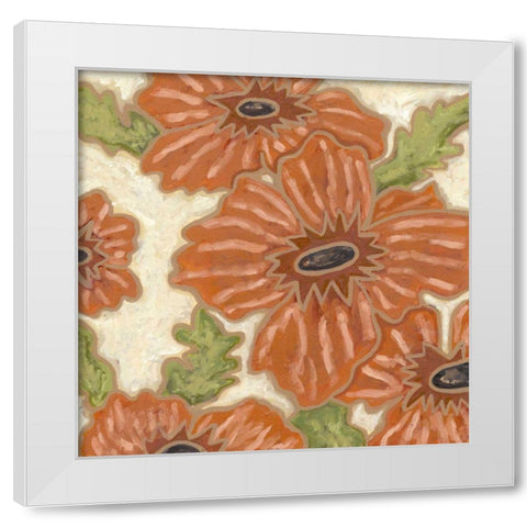 Persimmon Floral IV White Modern Wood Framed Art Print by Deans, Karen