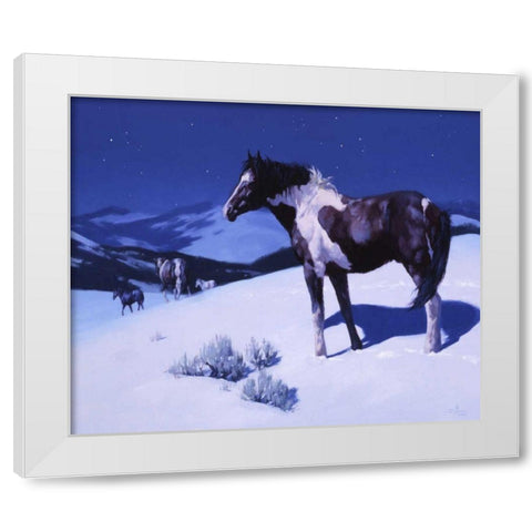 Painted Night White Modern Wood Framed Art Print by Chapman, Julie T.