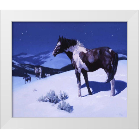 Painted Night White Modern Wood Framed Art Print by Chapman, Julie T.