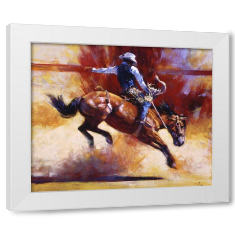 Yeehaw! White Modern Wood Framed Art Print by Chapman, Julie T.