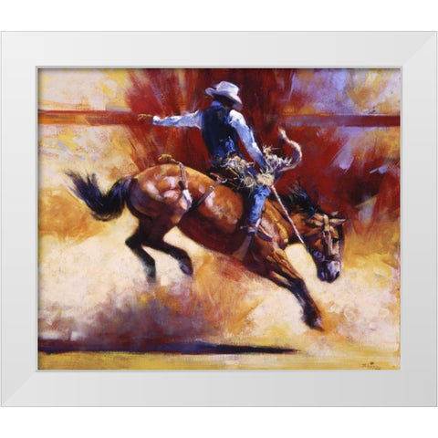 Yeehaw! White Modern Wood Framed Art Print by Chapman, Julie T.