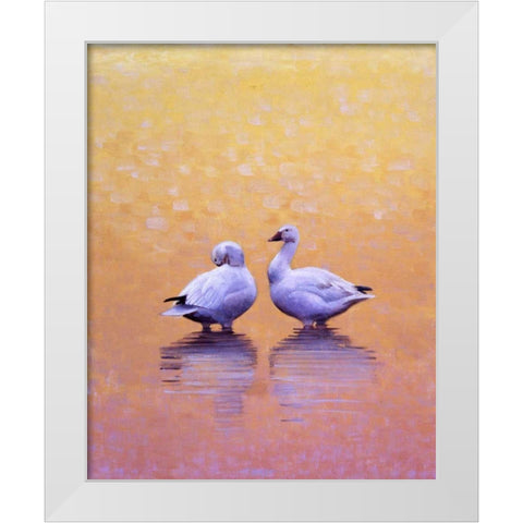 Dawn Meditation White Modern Wood Framed Art Print by Chapman, Julie T.