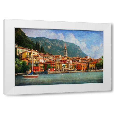 Custom Como Village (ASH) White Modern Wood Framed Art Print by Vest, Chris