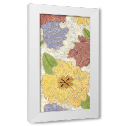 Confetti Poppies I White Modern Wood Framed Art Print by Deans, Karen